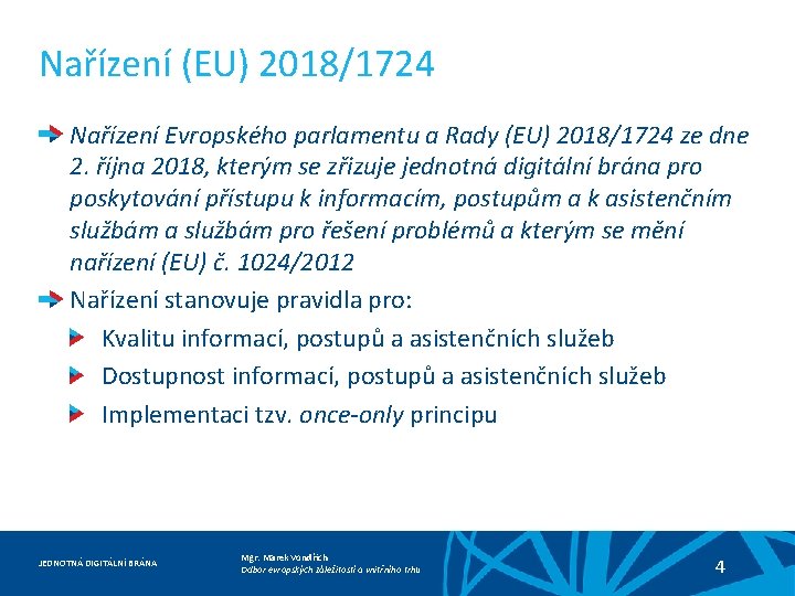 Nařízení (EU) 2018/1724 Nařízení Evropského parlamentu a Rady (EU) 2018/1724 ze dne 2. října