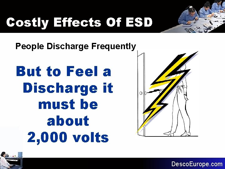 Costly Effects Of ESD People Discharge Frequently But to Feel a Discharge it must Costly Effects Of ESD People Discharge Frequently But to Feel a Discharge it must