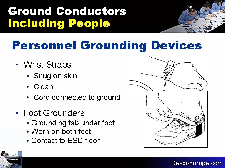 Ground Conductors Including People Personnel Grounding Devices • Wrist Straps • Snug on skin