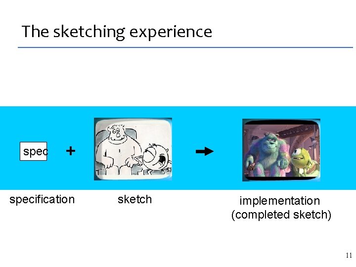 The sketching experience spec + specification sketch implementation (completed sketch) 11 