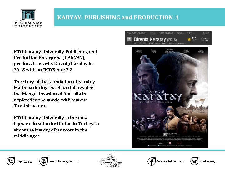 KARYAY: PUBLISHING and PRODUCTION-1 4 KTO Karatay University Publishing and Production Enterprise (KARYAY), produced