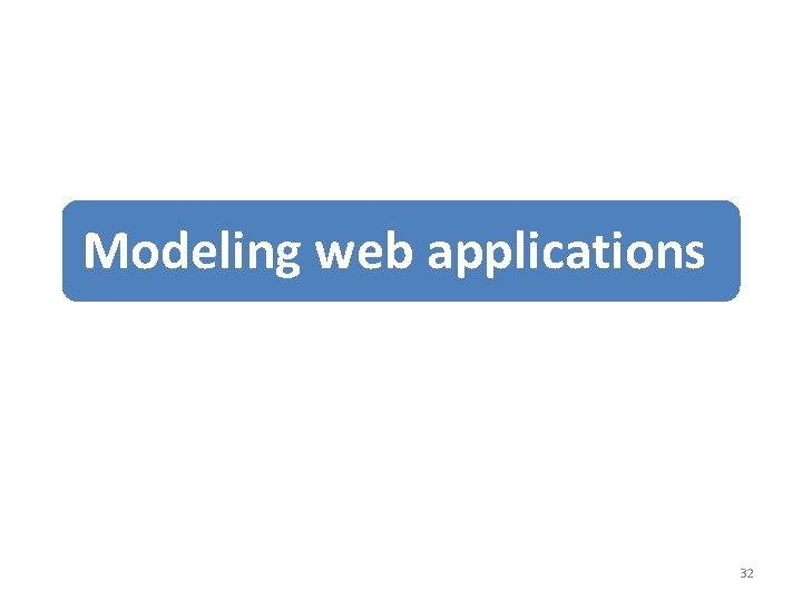 Modeling web applications 32 