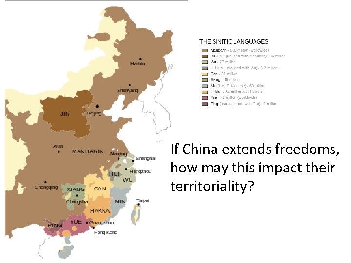 If China extends freedoms, how may this impact their territoriality? 