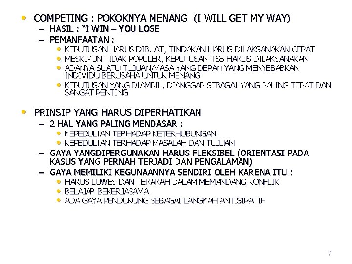  • COMPETING : POKOKNYA MENANG (I WILL GET MY WAY) – HASIL :