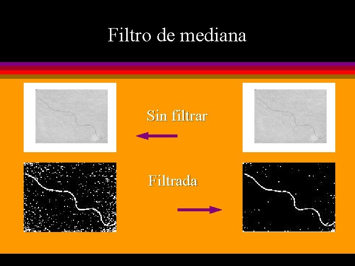 Filtro de mediana Sin filtrar Filtrada 