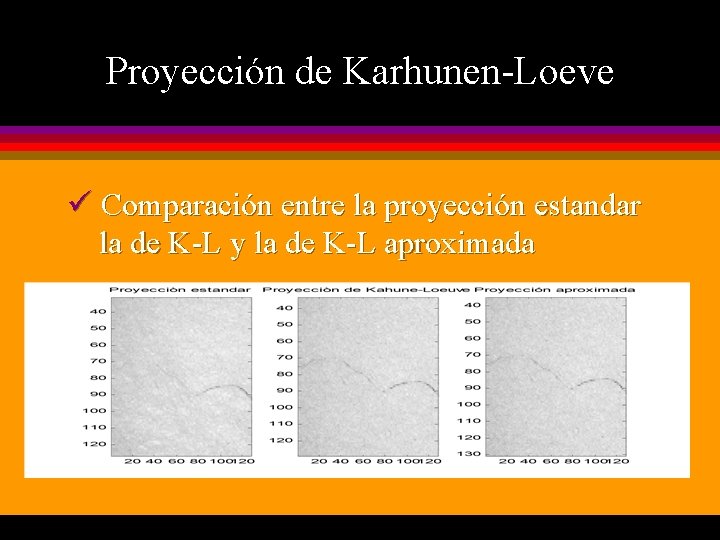Proyección de Karhunen-Loeve ü Comparación entre la proyección estandar la de K-L y la