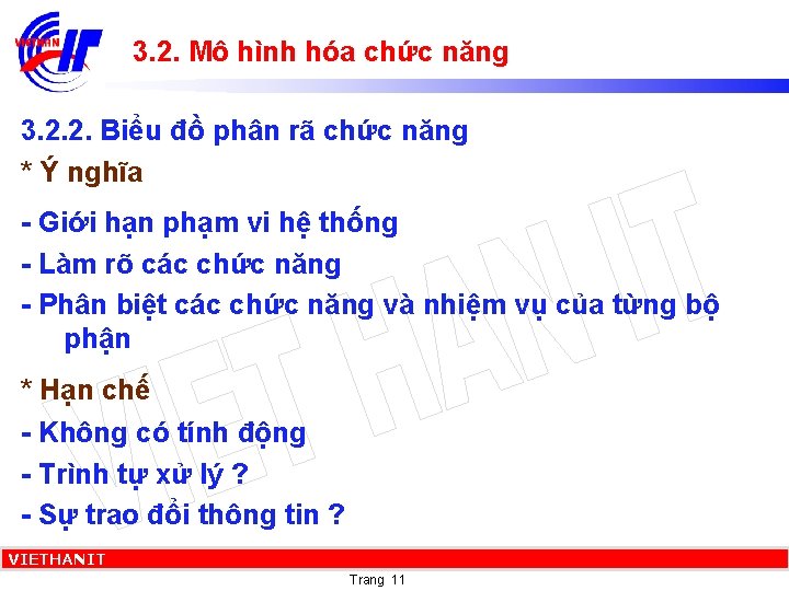 3. 2. Mô hình hóa chức năng 3. 2. 2. Biểu đồ phân rã