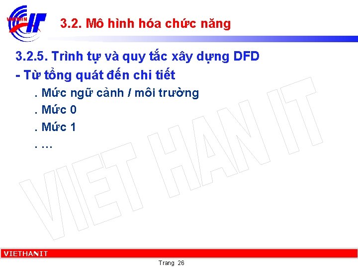 3. 2. Mô hình hóa chức năng 3. 2. 5. Trình tự và quy