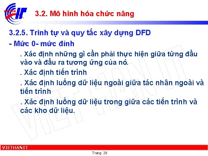 3. 2. Mô hình hóa chức năng 3. 2. 5. Trình tự và quy