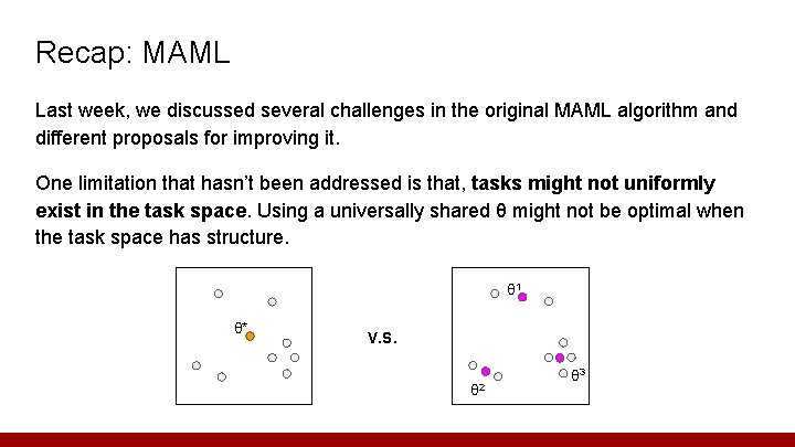 Recap: MAML Last week, we discussed several challenges in the original MAML algorithm and