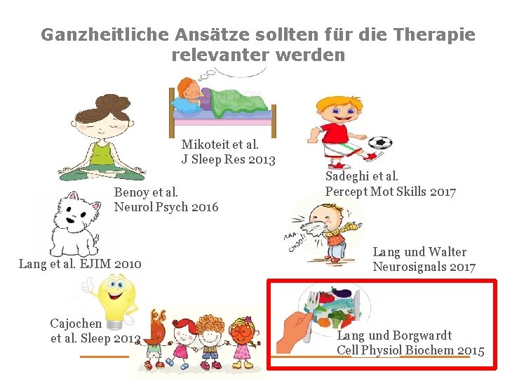 Ganzheitliche Ansätze sollten für die Therapie relevanter werden Mikoteit et al. J Sleep Res