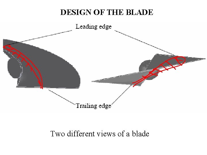 DESIGN OF THE BLADE Two different views of a blade 