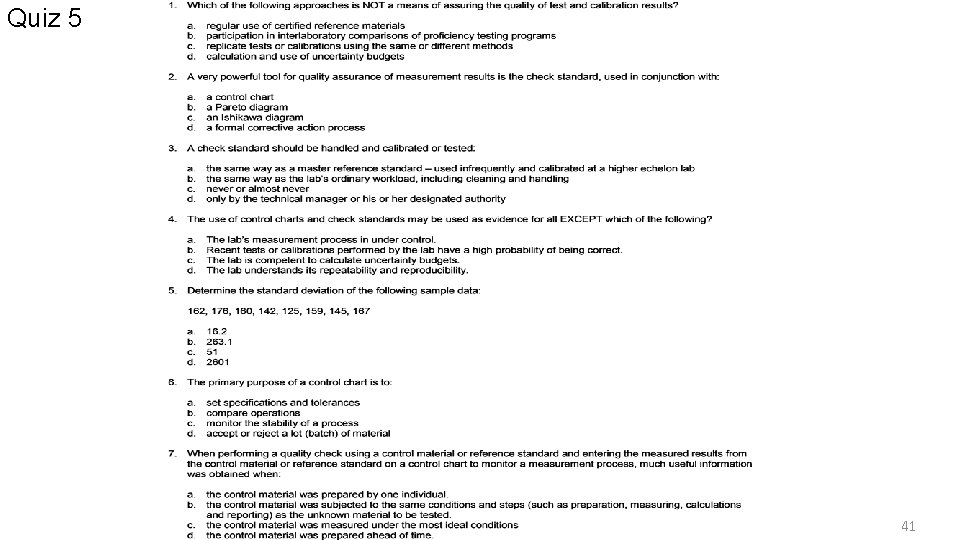 Quiz 5 41 