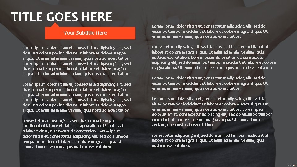 TITLE GOES HERE Your Subtitle Here Lorem ipsum dolor sit amet, consectetur adipiscing elit,