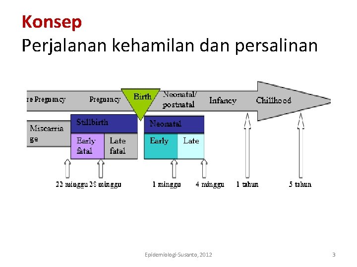 Konsep Perjalanan kehamilan dan persalinan Epidemiologi-Susanto, 2012 3 