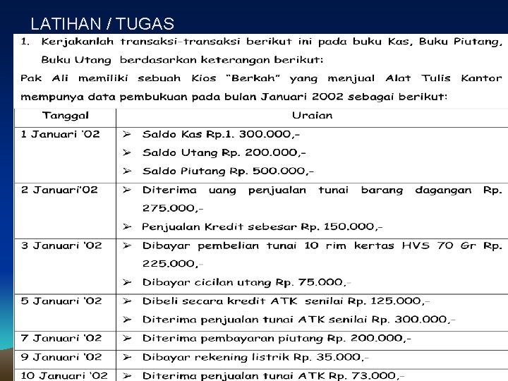 LATIHAN / TUGAS 