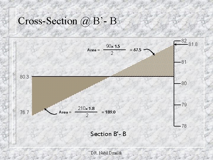 Cross-Section @ B’- B 82 Area = 90 x 1. 5 2 = 67.