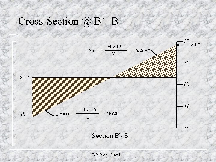 Cross-Section @ B’- B 82 Area = 90 x 1. 5 2 = 67.