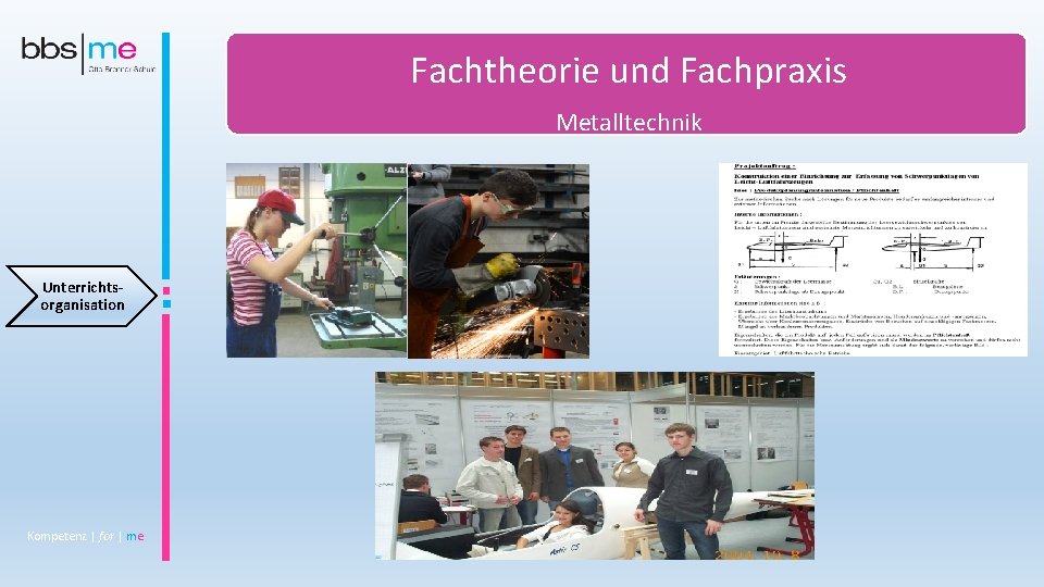 Fachtheorie und Fachpraxis Metalltechnik Unterrichtsorganisation Kompetenz | for | me 