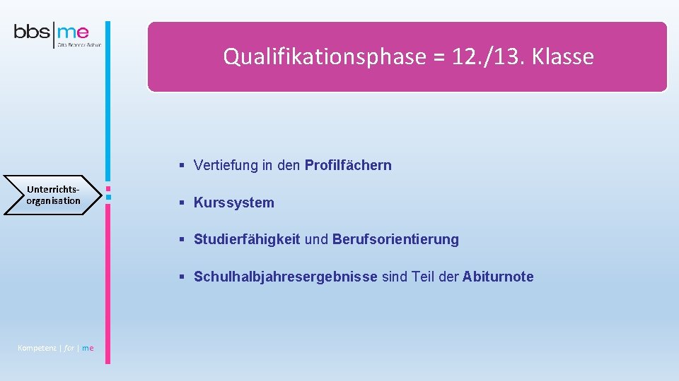 Qualifikationsphase = 12. /13. Klasse § Vertiefung in den Profilfächern Unterrichtsorganisation § Kurssystem §