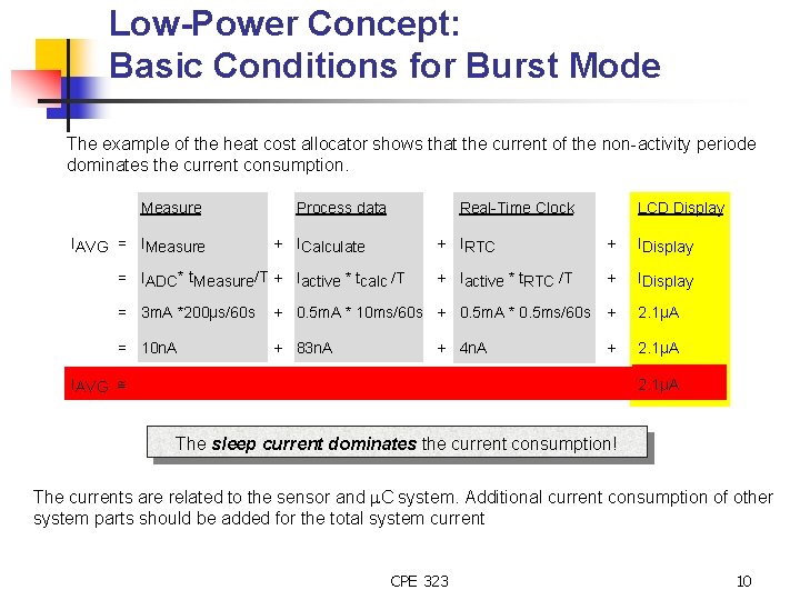 Low-Power Concept: Basic Conditions for Burst Mode The example of the heat cost allocator