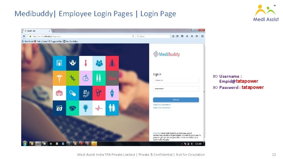 Medibuddy| Employee Login Pages | Login Page Enter your User Name Your Password Medi