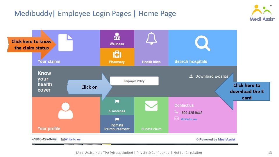 Medibuddy| Employee Login Pages | Home Page Click here to know the claim status