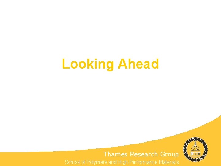 Looking Ahead Thames Research Group School of Polymers and High Performance Materials 