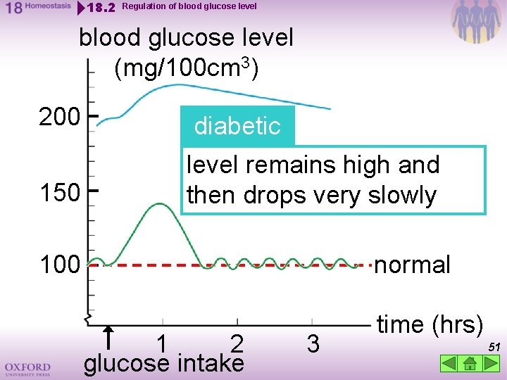 18. 2 Regulation of blood glucose level (mg/100 cm 3) 200 diabetic 150 level