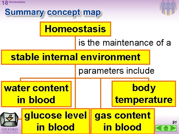 Homeostasis is the maintenance of a stable internal environment parameters include water content in