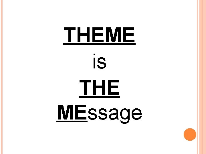 THEME is THE MEssage 