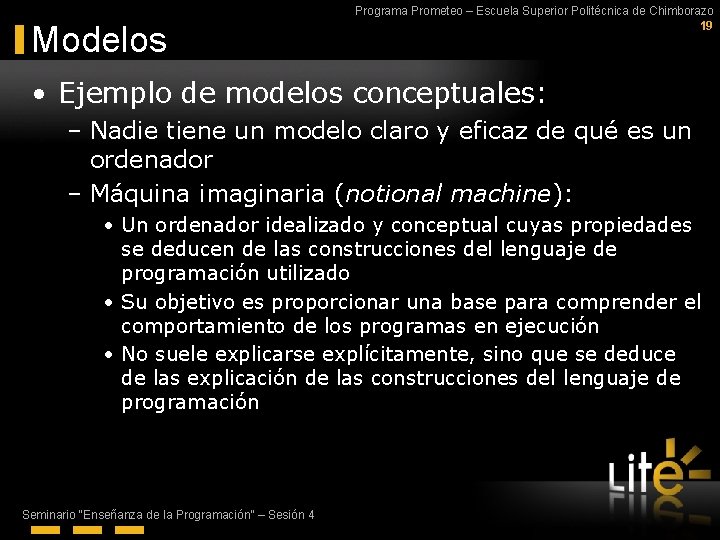 Modelos Programa Prometeo – Escuela Superior Politécnica de Chimborazo 19 • Ejemplo de modelos