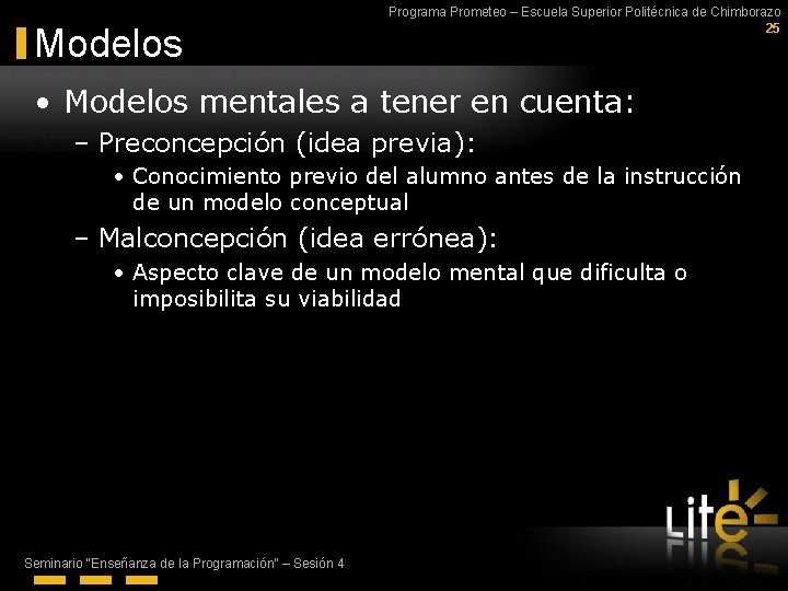 Modelos Programa Prometeo – Escuela Superior Politécnica de Chimborazo 25 • Modelos mentales a