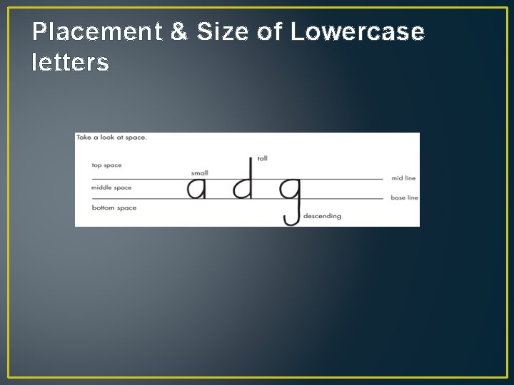 Placement & Size of Lowercase letters 
