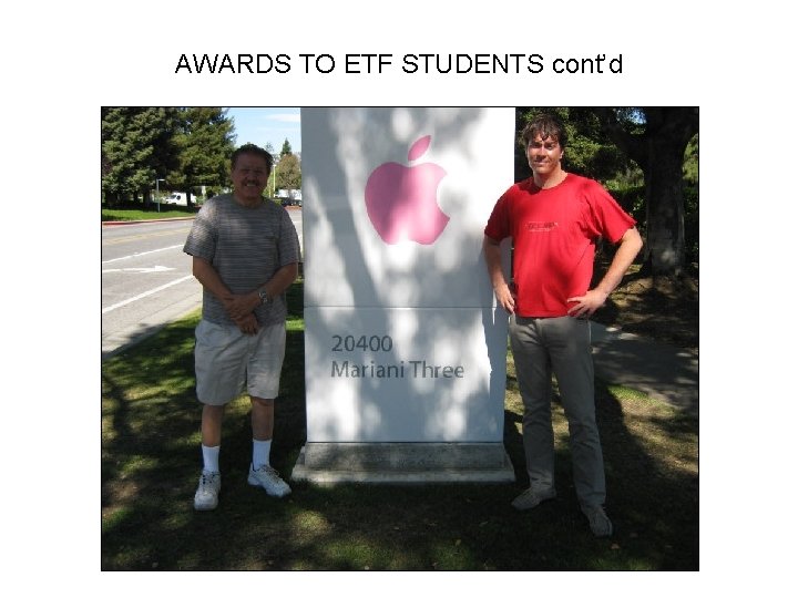 AWARDS TO ETF STUDENTS cont’d 