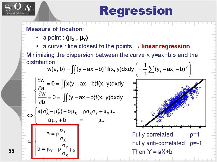 Regression Measure of location: • a point : (μX , μY) • a curve
