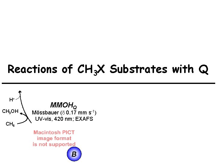 Reactions of CH 3 X Substrates with Q H+ CH 3 OH CH 4