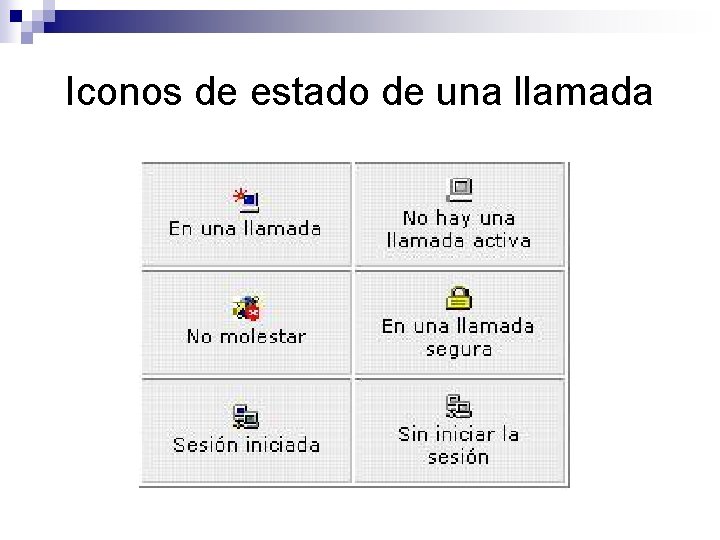 Iconos de estado de una llamada 