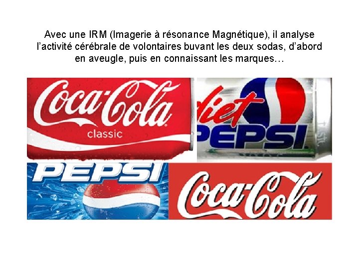 Avec une IRM (Imagerie à résonance Magnétique), il analyse l’activité cérébrale de volontaires buvant