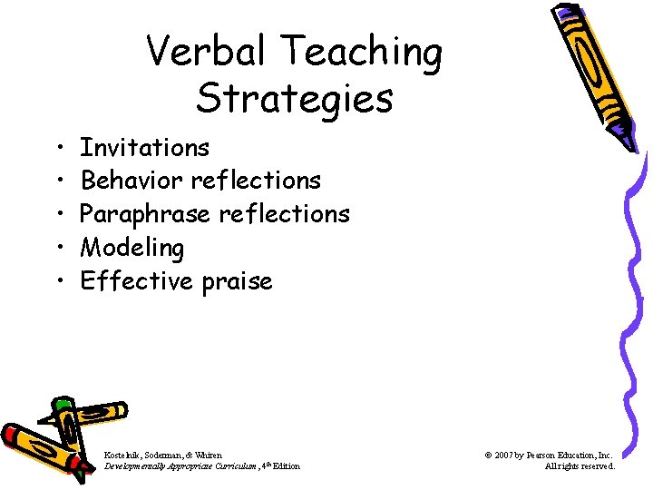 Verbal Teaching Strategies • • • Invitations Behavior reflections Paraphrase reflections Modeling Effective praise Verbal Teaching Strategies • • • Invitations Behavior reflections Paraphrase reflections Modeling Effective praise