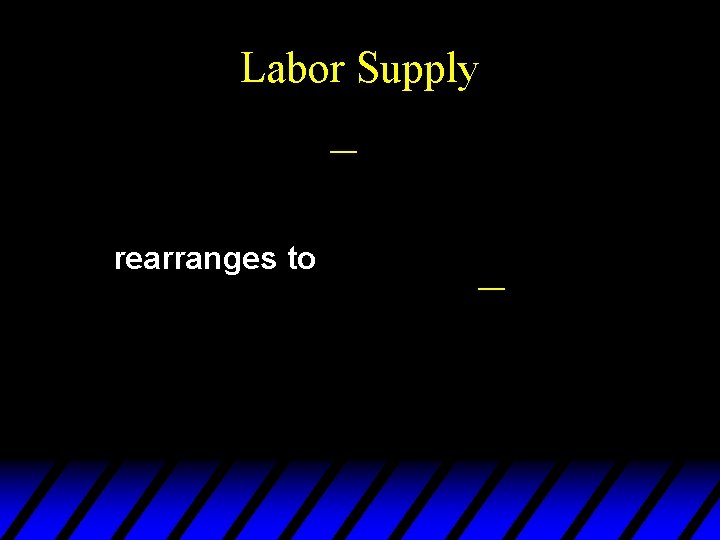 Labor Supply ¾ rearranges to ¾ 