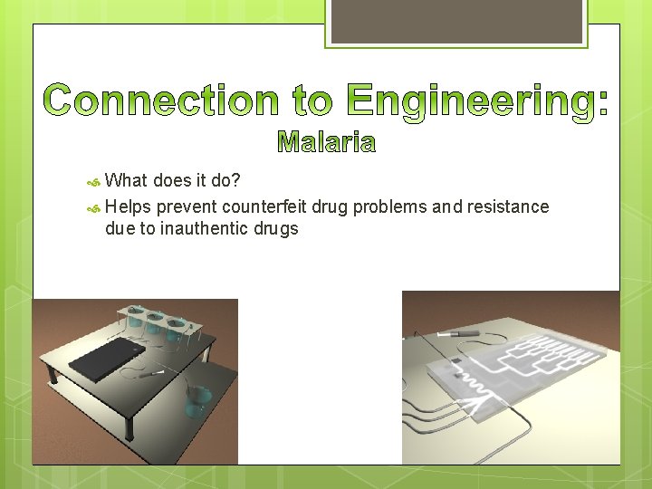What does it do? Helps prevent counterfeit drug problems and resistance due to inauthentic
