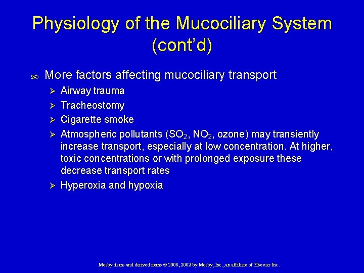 Chapter 9 Mucuscontrolling Drug Therapy Mosby items and