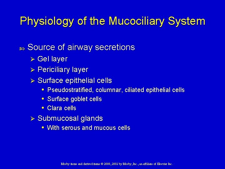Chapter 9 Mucuscontrolling Drug Therapy Mosby items and