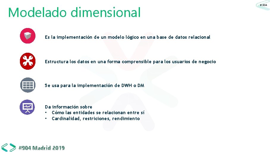 Modelado dimensional Es la implementación de un modelo lógico en una base de datos