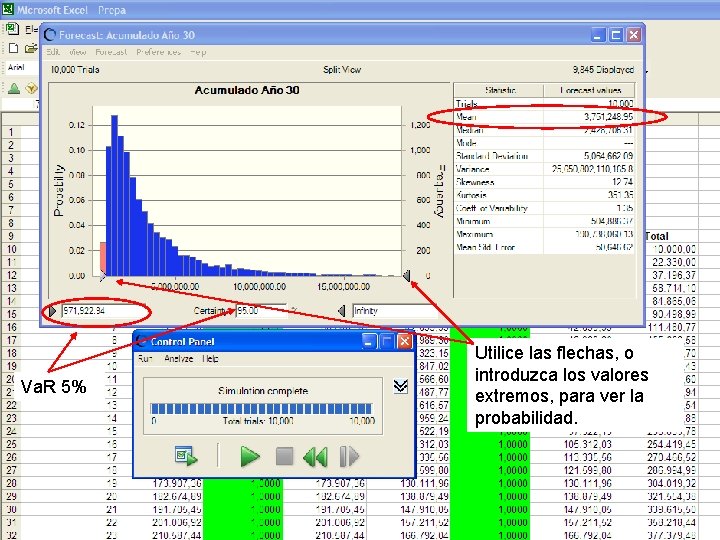 Va. R 5% Utilice las flechas, o introduzca los valores extremos, para ver la