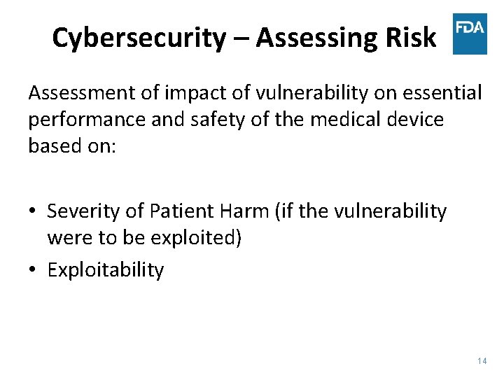 Cybersecurity – Assessing Risk Assessment of impact of vulnerability on essential performance and safety