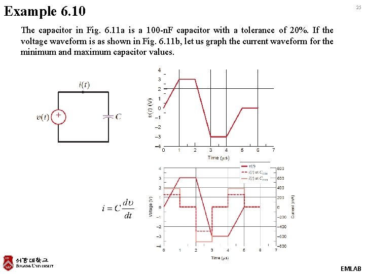 Example 6. 10 25 The capacitor in Fig. 6. 11 a is a 100