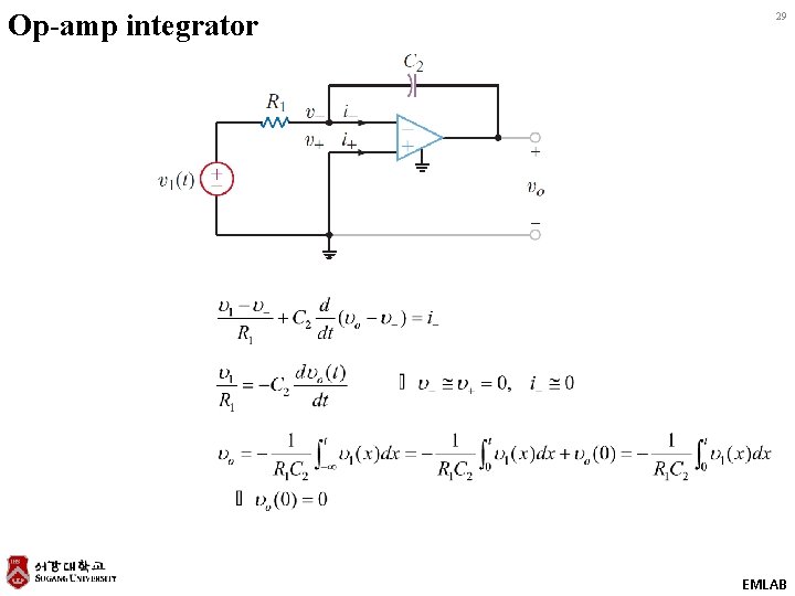 Op-amp integrator 29 EMLAB 