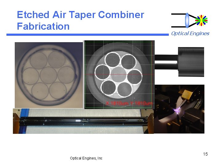 Etched Air Taper Combiner Fabrication Optical Engines, Inc Optical Engines 15 